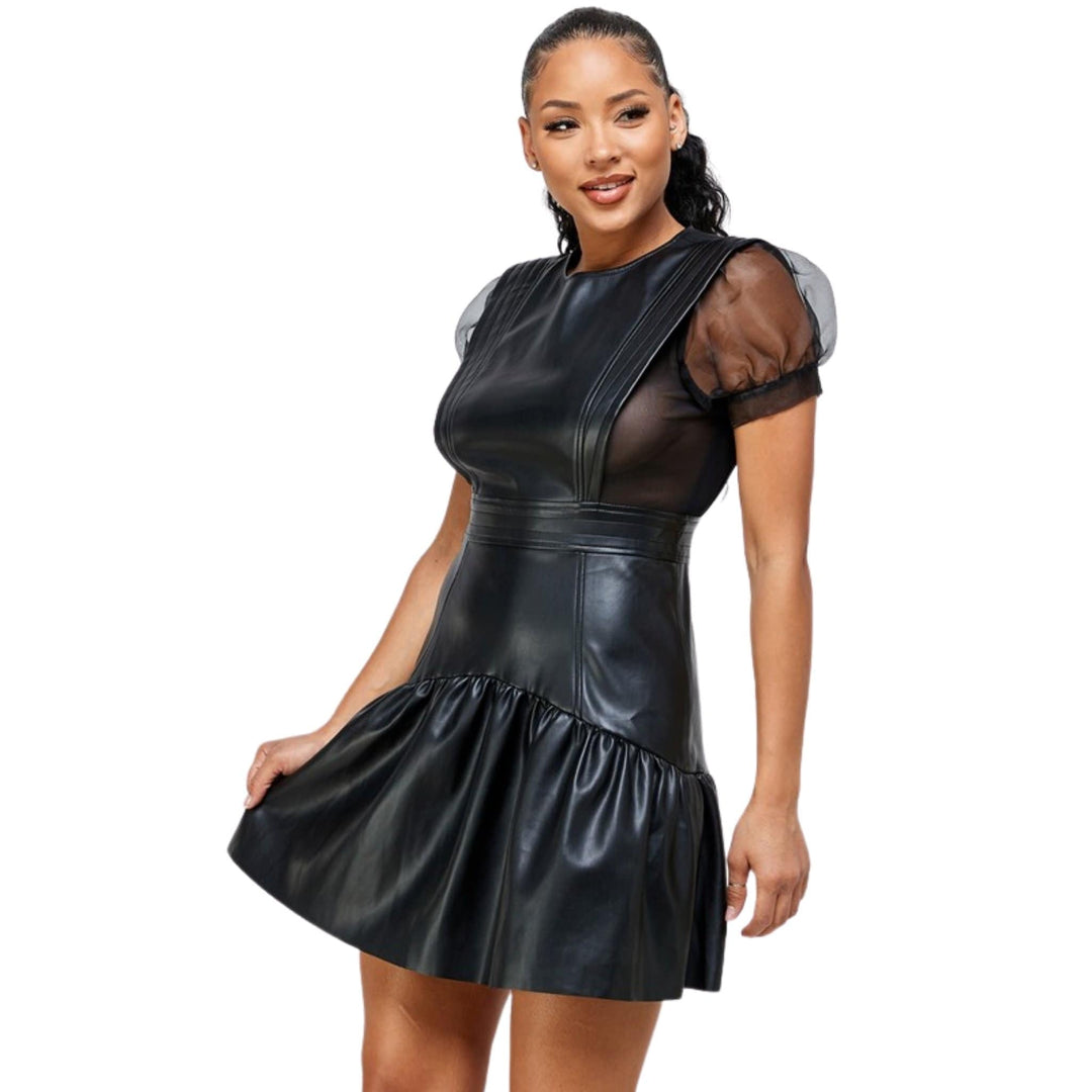 vegan leather dress