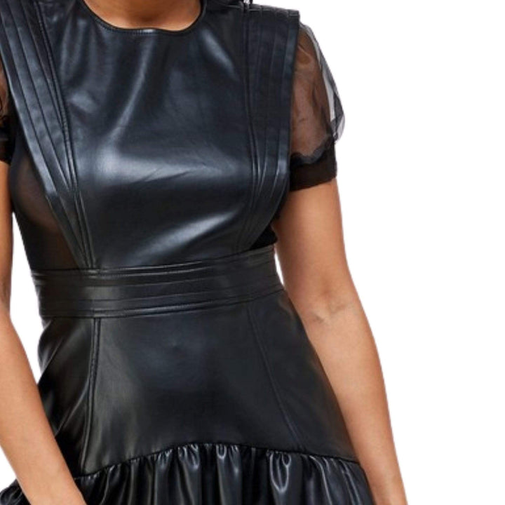 faux leather bodycon dress