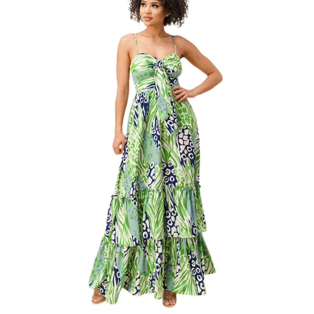 green maxi dress