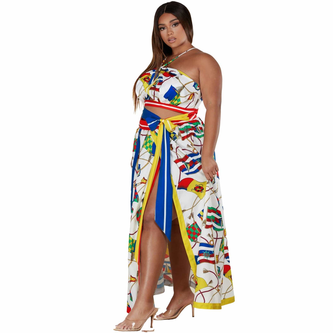 Ashlyn Nautical Print Maxi Set