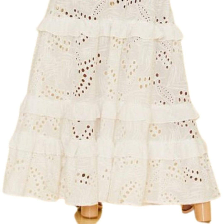 Lori High Waist Maxi Skirt in White
