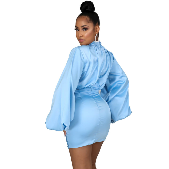 sky blue trendy dress